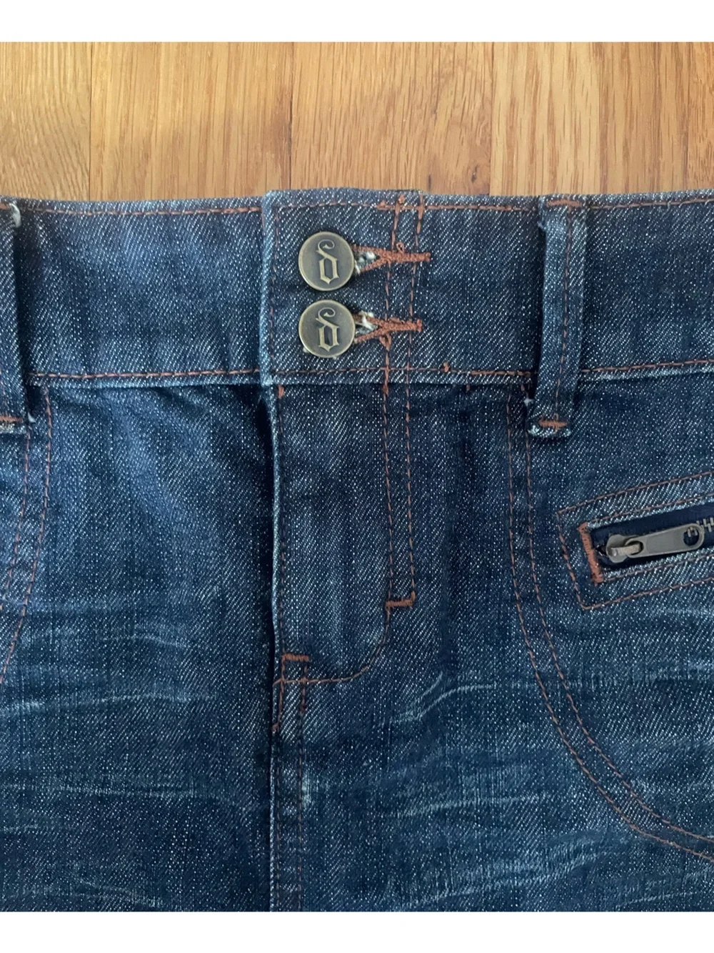 Denim mini skirt